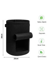 RevuBaby Keçe Sebze Bitki Yetiştime Saksısı Bitki Yetiştirme sepeti Ön Pencereli 40x25cm - 1