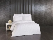 Finezza Rita Bambu Jakar Kumaş Beyaz Çift Kişilik Nevresim Takımı 6 Parça - 1494 thumbnail 1