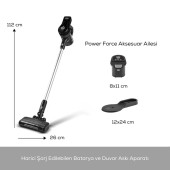 Karaca Vantuz Power Force Şarj Edilebilir Dik Süpürge Siyah - 5