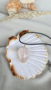 Kolye Kuvars Damla Doğal Taş El İşi Tel Sarma Tasarım Çakra Charm Takı Kadın Kız Örgü - 2