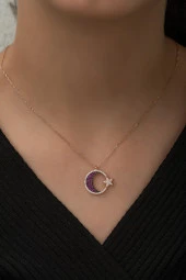 925 Ayar Gümüş Ayyıldız Kolye Kadın Gümüş Kolye thumbnail 1