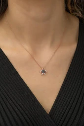 925 Ayar Gümüş Mistik Topaz Taşlı Minik Kaplumbağa Kolye Kadın Gümüş Kolye thumbnail 2