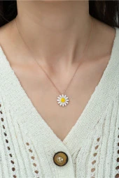 925 Ayar Papatya Kadın Gümüş Kolye thumbnail 2