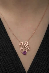 925 Ayar Anne Bebek Kolye Kadın Gümüş Kolye thumbnail 2