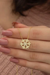 925 Ayar Gold Kartanesi Kadın Gümüş Kolye thumbnail 1