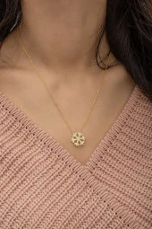 925 Ayar Gold Kartanesi Kadın Gümüş Kolye thumbnail 2