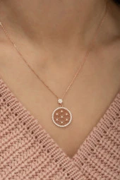 925 Ayar Rose Yaşam Çiçeği Kadın Gümüş Kolye thumbnail 2