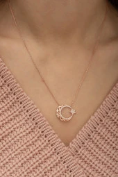 925 Ayar Rose Ayyıldız Kadın Gümüş Kolye thumbnail 2