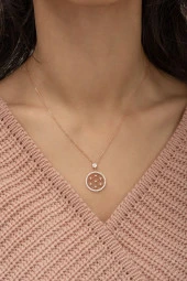 925 Ayar Rose Yaşam Çiçeği Kadın Gümüş Kolye thumbnail 3