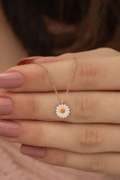 925 Ayar Minik Papatya Kadın Gümüş Kolye thumbnail 1