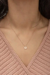 925 Ayar Minik Papatya Kadın Gümüş Kolye thumbnail 3