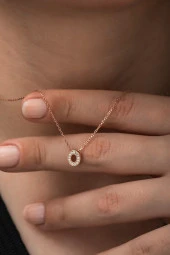 925 Ayar Harf Kolye 3 Boyutlu O Harfi Kadın Gümüş Kolye thumbnail 1