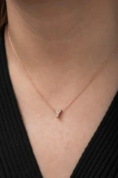 925 Ayar Harf Kolye 3 Boyutlu Y Harfi Kadın Gümüş Kolye thumbnail 2