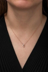 925 Ayar Harf Kolye 3 Boyutlu C Harfi Kadın Gümüş Kolye thumbnail 3