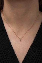 925 Ayar Harf Kolye 3 Boyutlu İ Harfi Kadın Gümüş Kolye thumbnail 2