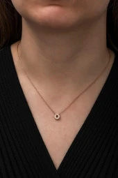 925 Ayar Harf Kolye 3 Boyutlu Ö Harfi Kadın Gümüş Kolye thumbnail 2