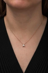 925 Ayar Harf Kolye 3 Boyutlu A Harfi Kadın Gümüş Kolye thumbnail 3