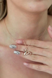 925 Ayar Sincap Kolye Kadın Gümüş Kolye thumbnail 1