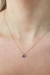 925 Ayar Minik Tanzanit Taşlı Kalp Kadın Gümüş Kolye thumbnail 3