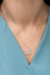 925 Ayar Gümüş Zirkon Taşlı Kartanesi Kolye - 2