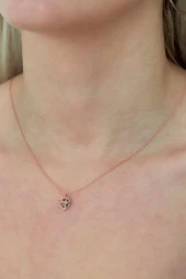 925 Ayar Şık Tasarım Mistik Topaz Taşlı Kolye Kadın Gümüş Kolye thumbnail 3