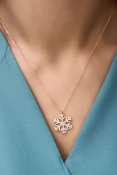 925 Ayar Gümüş Zirkon Taşlı Kartanesi Kolye - 3