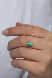 925 Ayar Gümüş Mistik Topaz Taşlı Yıldız Kolye thumbnail 1
