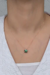 925 Ayar Gümüş Mistik Topaz Taşlı Yıldız Kolye thumbnail 2