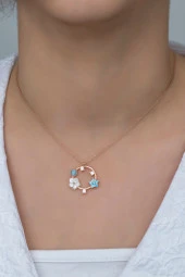 925 Ayar Gümüş Bahar Çiçekleri Manolya Çiçeği Kolye thumbnail 2