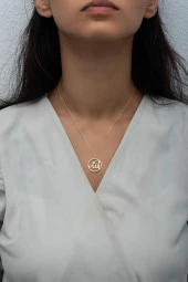 925 Ayar Gümüş Gold Allah Lafzı Kolye thumbnail 2