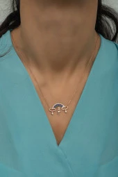 925 Ayar Gümüş Gökkuşağı Yağmur Bulutu Kolye thumbnail 1