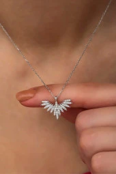 925 Ayar Gümüş Rodyum Kaplama Anka Kuşu Kolye thumbnail 1