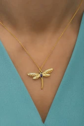 925 Ayar Gümüş Gold Zirkon Taşlı Yusufcuk Kolye thumbnail 2