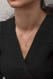 925 Ayar Gümüş Minik Parlayan Yıldız Kolye thumbnail 1