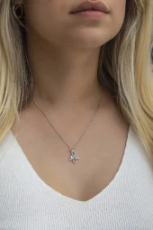 925 Ayar Gümüş Kral Tacı Sonsuzluk Kanatlı Kolye thumbnail 2