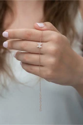 925 Ayar Gümüş Minik  Kelebek Kadın Gümüş Bileklik thumbnail 1