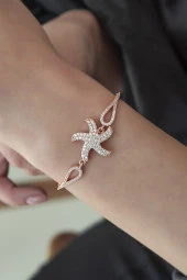 925 Ayar Kelepçe Model Deniz Yıldızı Bileklik Kadın Gümüş Bileklik thumbnail 1