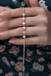 925 Ayar Papatya Kadın Gümüş Bileklik thumbnail 2