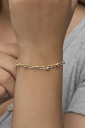 925 Ayar Dorika Toplu Çift Sıra Gümüş Bileklik thumbnail 2