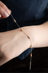 925 Ayar Gümüş Minik Dorika Toplu Bileklik thumbnail 1