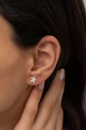 925 Ayar Gümüş Minik Kaplumbağa Küpe thumbnail 3