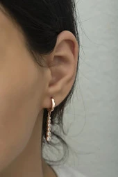 925 Ayar Gümüş 6 Sıralı Zirkon Taşlı  Küpe thumbnail 2