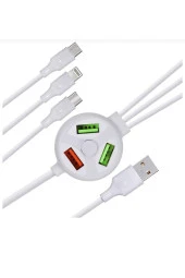 Zhltools 6in1 3.1A Type C+ Lightning+ Mikro Usb kablo 120 Cm thumbnail 3