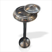 Ayaklı 65 cm Paslanmaz Çelik Krom Kapı Bina Merdiven Yanı Önü Altı Küllük Çöp Kutusu Kül Tablası thumbnail 1