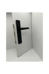 Piramit Siyah Lüx Kare Aynalı Oda Kapı Kolu 5 Takım thumbnail 4