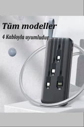 Qpen PB48 10.000 mAh 10W Led Işıklı 3in1 Dahili Kablolu Powerbank - 3