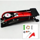 Basınç Göstergeli Oto Lastik Şişirme Ayak Pompası Araç Lastik Bisiklet Top Yatak Şişirme Pompası - 6