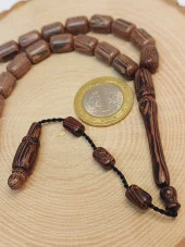 Venge Ağacı 33lük Tesbih 8*12mm Kapsül Kesim Usta İşçilikli (49134) - 3