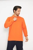 Orange Safety Turuncu Polo Yaka Uzun Kol Sweat T-Shirt Kışlık thumbnail 1