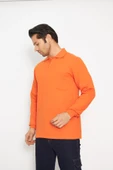 Orange Safety Turuncu Polo Yaka Uzun Kol Sweat T-Shirt Kışlık thumbnail 4